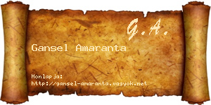 Gansel Amaranta névjegykártya